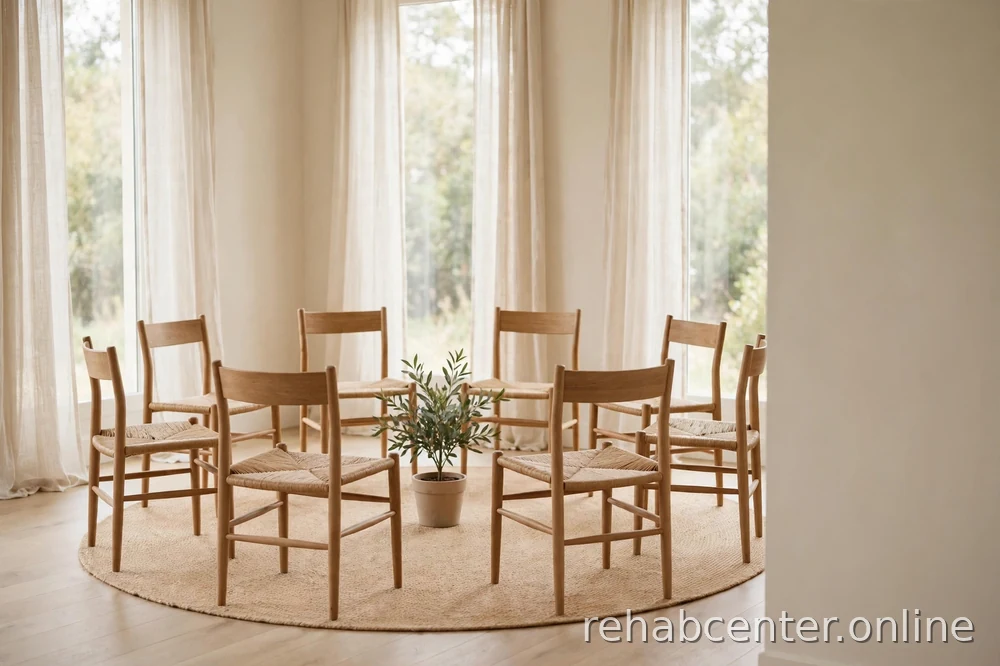 circle of chairs in a meeting room