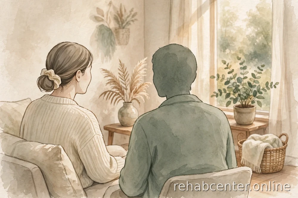 person talking one-on-one with counselor