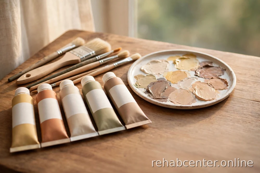 art supplies on a table