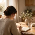 person starting a new day at home