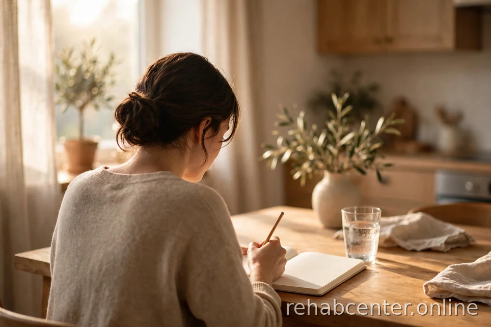 person starting a new day at home