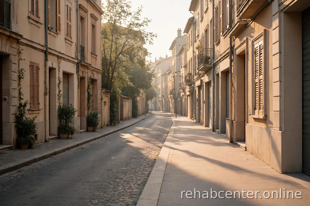 city street in morning light