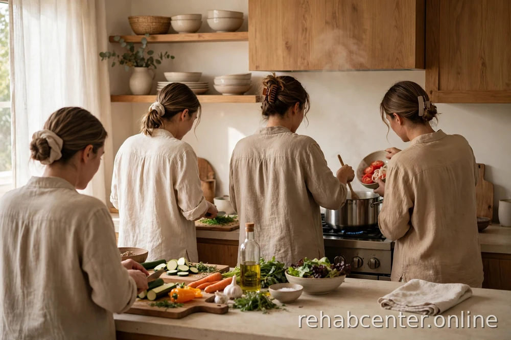 people cooking together in a kitchen