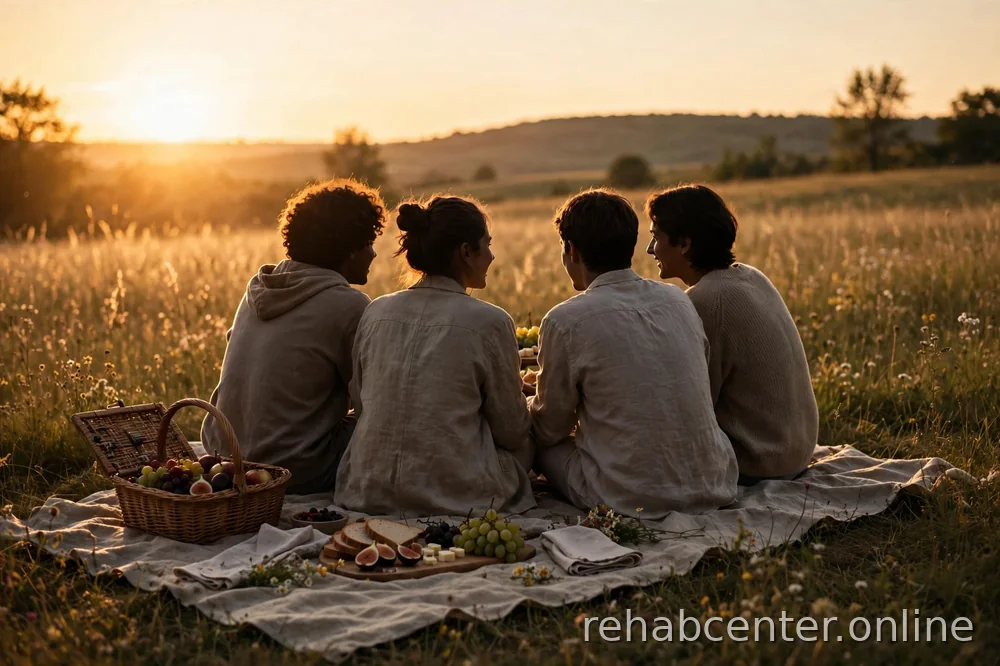 person celebrating quietly with friends