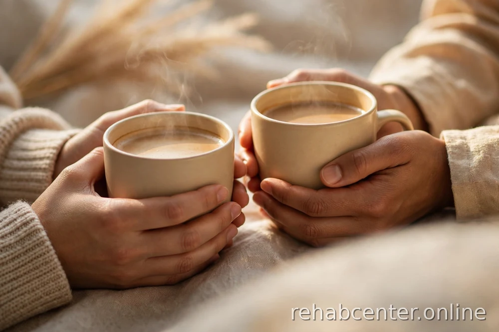 hands holding a warm drink