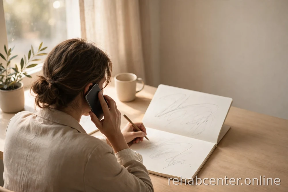 Questions to Ask Rehab Admissions Before Enrolling person on the phone with a notepad